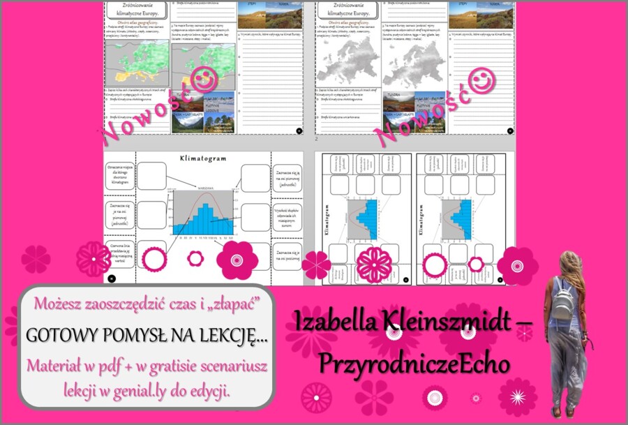 Pomysł na lekcję/karta pracy/stacje zadaniowe/notatki/ materiał do lekcji do tematu „Zróżnicowanie klimatyczne Europy” w pdf. W gratisie niekomercyjny scenariusz lekcji/pomysł na lekcje (2) w programie genial.ly do edycji. Geografia 6. Dział „Środowisko 