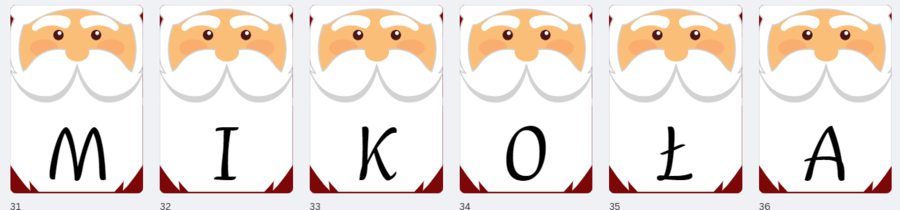 Napisy Witaj Święty Mikołaju ; Mikołajki