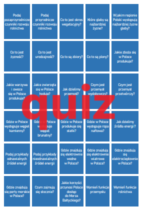Rolnictwo, przemysł, energetyka, gospodarka morska - 30 pytań