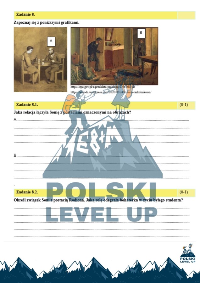 Test ikonograficzny (10 zadań z kluczem odpowiedzi)_Zbrodnia i kara_Polski Level Up