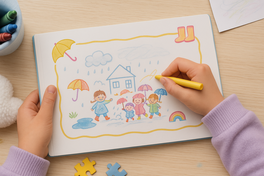 Deszczowy dzień w przedszkolu