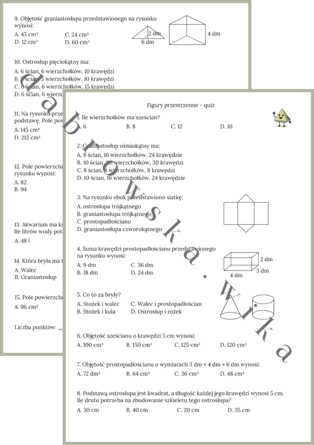 Figury przestrzenne – quiz