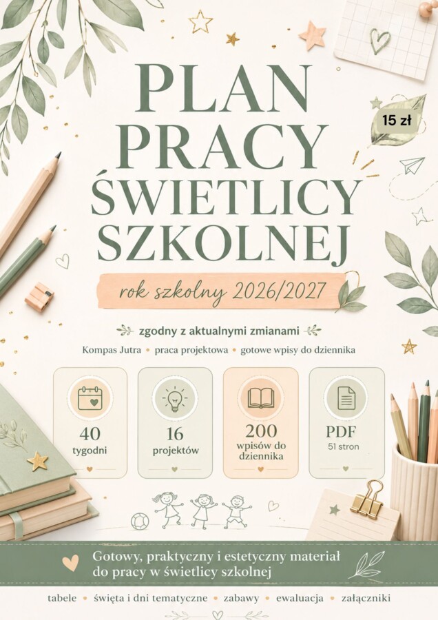 ✨ KOMPLETNY PLAN PRACY ŚWIETLICY 2026/2027 ✨