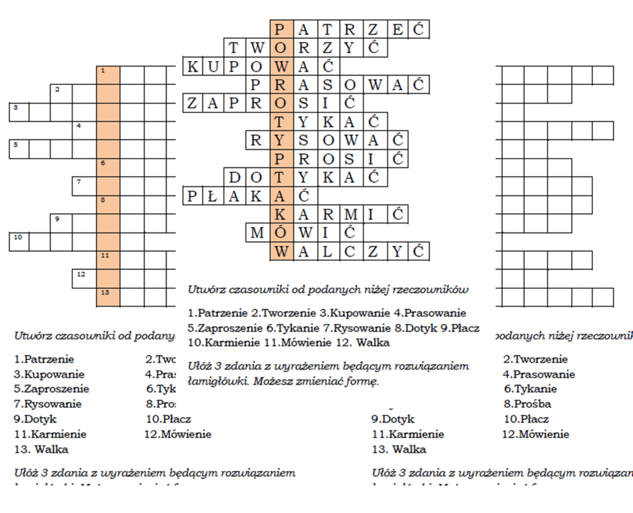 Logogryf dla klasy 2 z hasłem Powroty ptaków