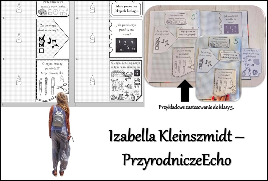 Przedmiotowe zasady oceniania (PZO) z biologii (klasa 6). Interaktywna notatka do wycinania, zginania i wypełniania przez ucznia.
