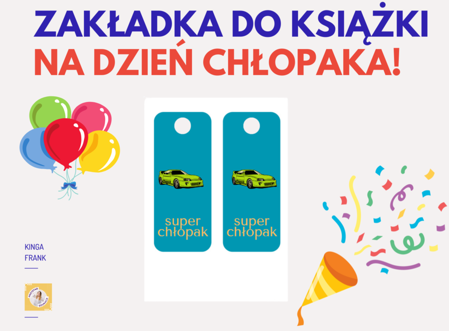 📚 Zakładka do książki na Dzień Chłopaka! 🎉