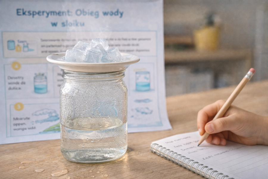 Obieg wody w przyrodzie – karty pracy i mini-eksperymenty