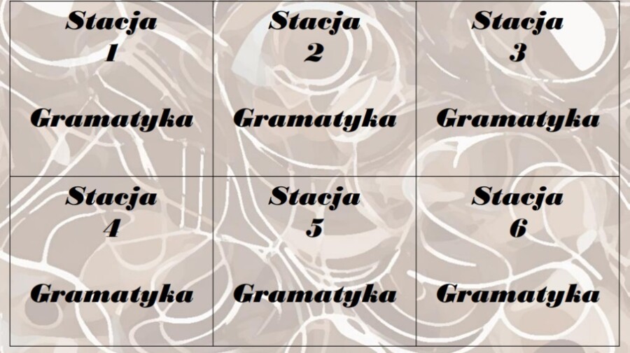 Stacje zadaniowe części mowy