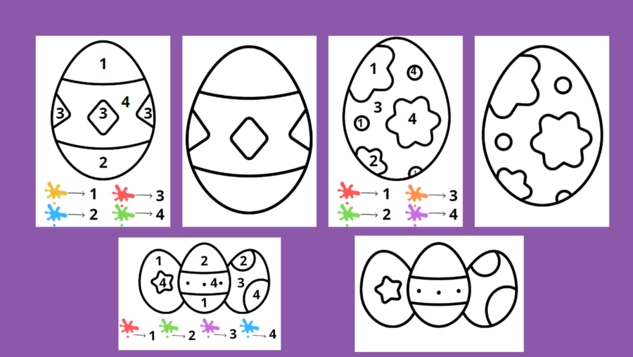 Pisanki - kolorowanka wielkanocna