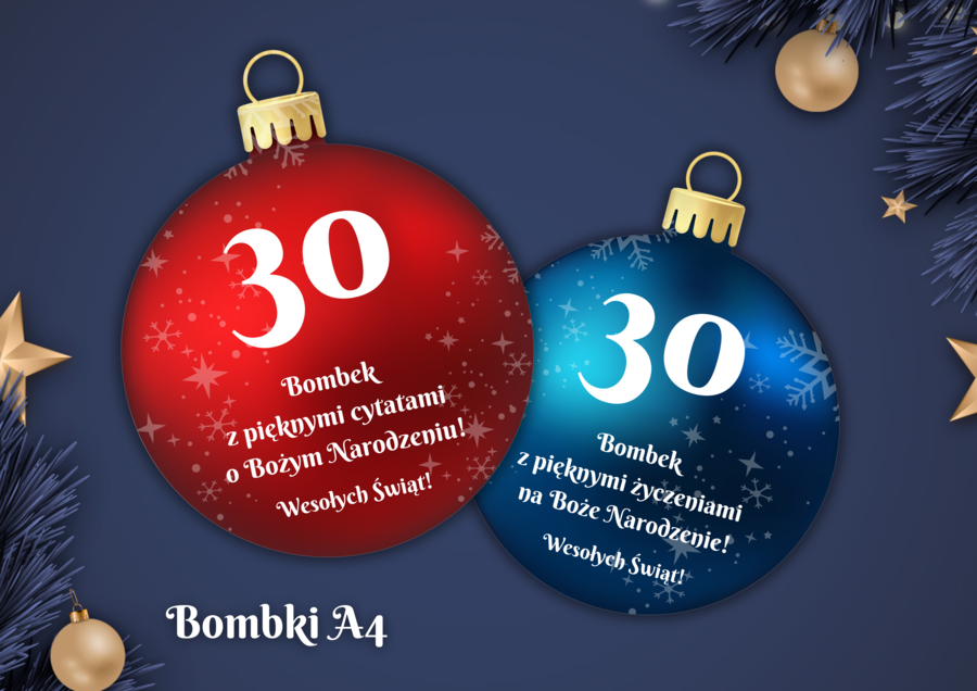 ŚWIĄTECZNE BOMBKI CYTATY I ŻYCZENIA - 60 sztuk