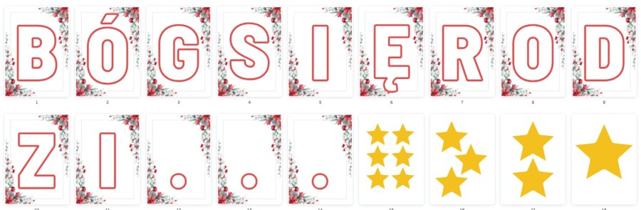 Bóg się rodzi - girlanda + gwiazdki do dekoracji