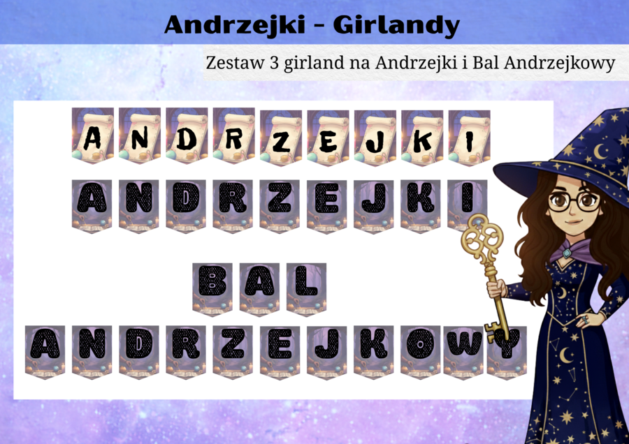 Girlandy "Andrzejki" i "Bal Andrzejkowy"