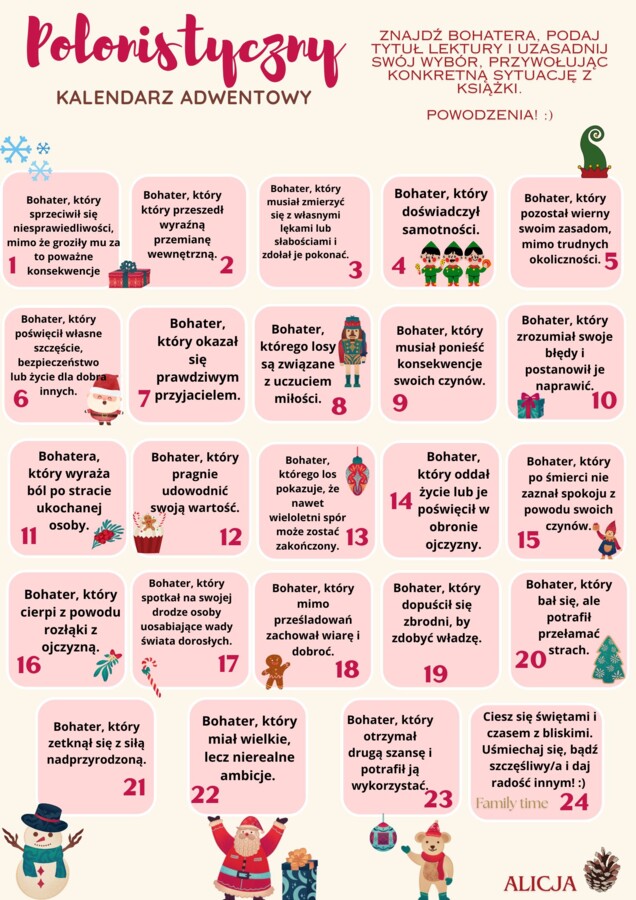 Kalendarz adwentowy dla ósmoklasistów