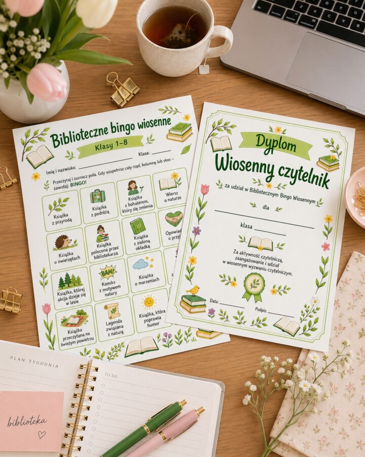 Biblioteczne bingo wiosenne
