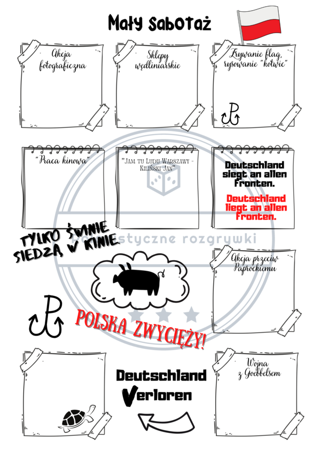 Kamienie na szaniec. Zestaw kart pracy. Bingo