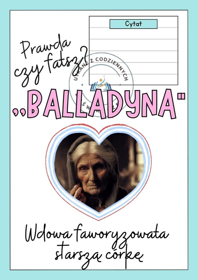 Prawda czy fałsz?-karty graficzne do lektury ,,Balladyna"