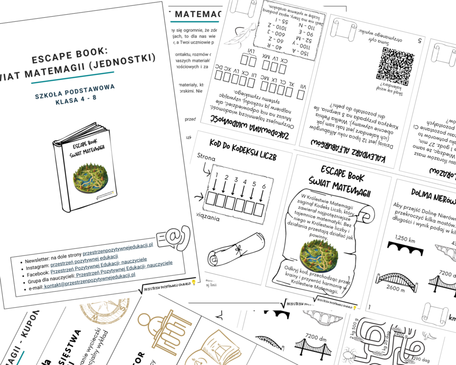 Escapebook: Świat Matemagii (jednostki, klasa 4-8)