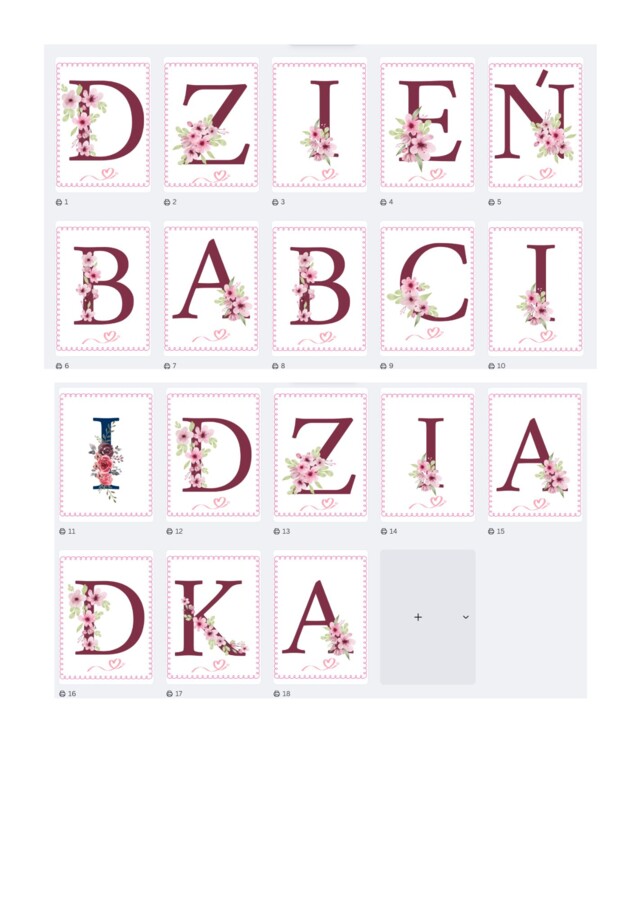 Dzień Babci i Dziadka Napis / girlanda
