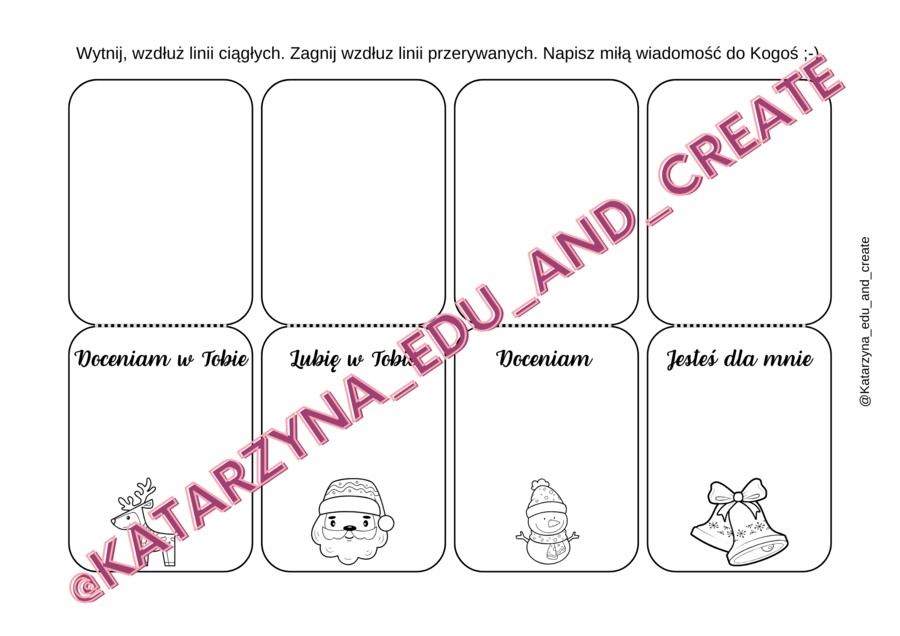 Boże Narodzenie – karteczki z miłymi słowami
