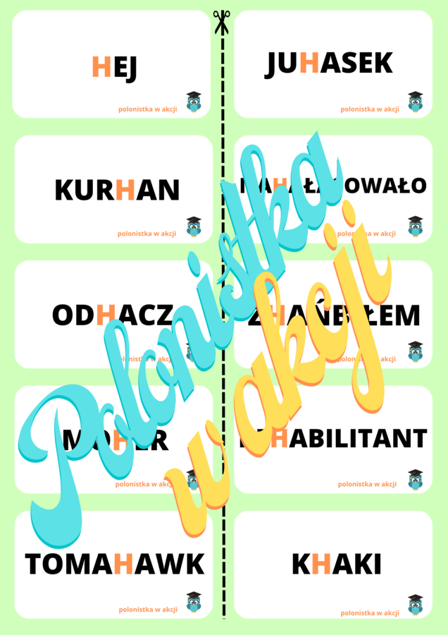 Domino ortograficzne z ,,H"