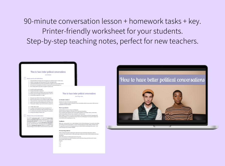 Konwersacje dla dorosłych: How to have better political conversations (poziom C1-C2)
