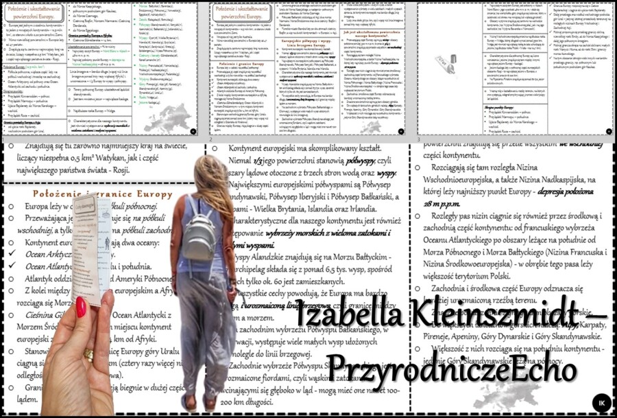 Książeczka/sketchnotka/notatka/wklejka/streszczenie dla ucznia i przypomnienie dla nauczyciela/edukacja domowa/materiał w pigułce. Temat „Położenie i ukształtowanie powierzchni Europy.” w pdf. Geografia 6, dział „Środowisko przyrodnicze i ludność Europy”