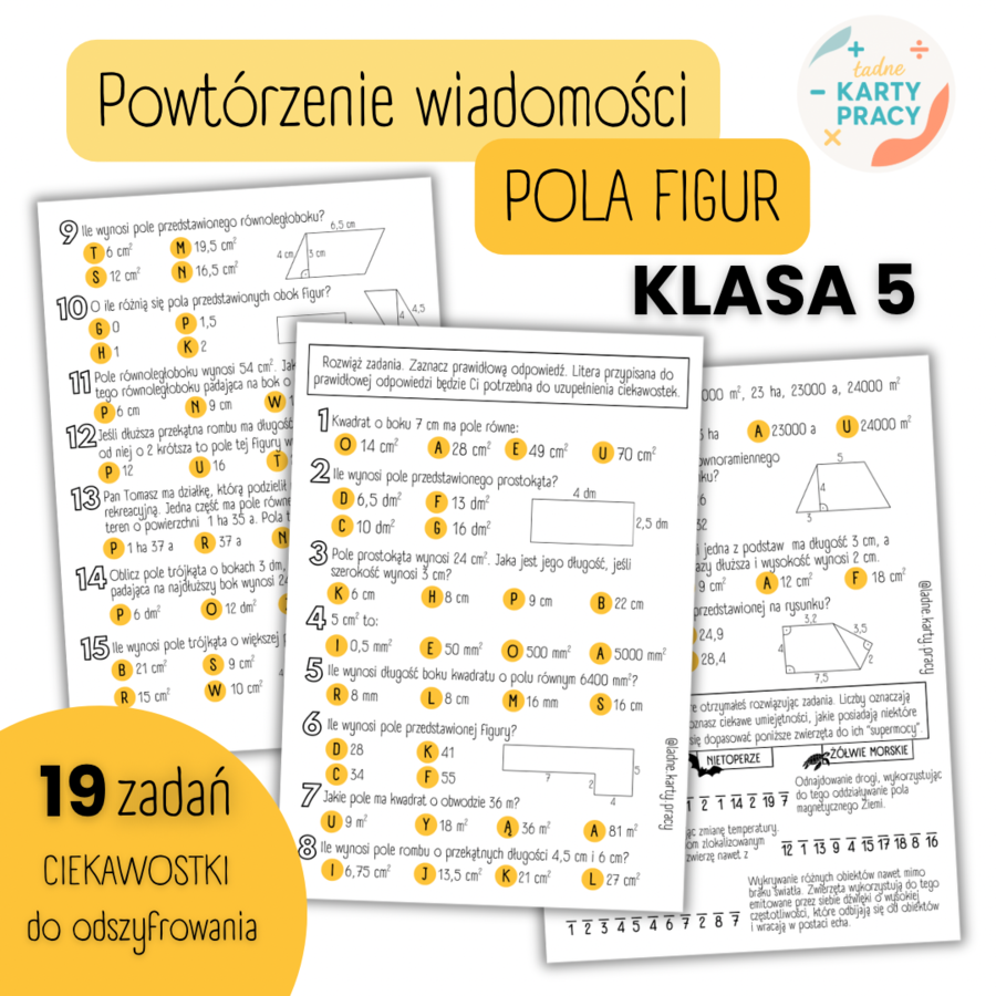 POWTÓRZENIE MATERIAŁU - Pola figur - KLASA 5