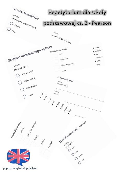 Repetytorium dla szkoły podstawowej cz. 1 (Pearson) – Unit 3 Życie prywatne – testy
