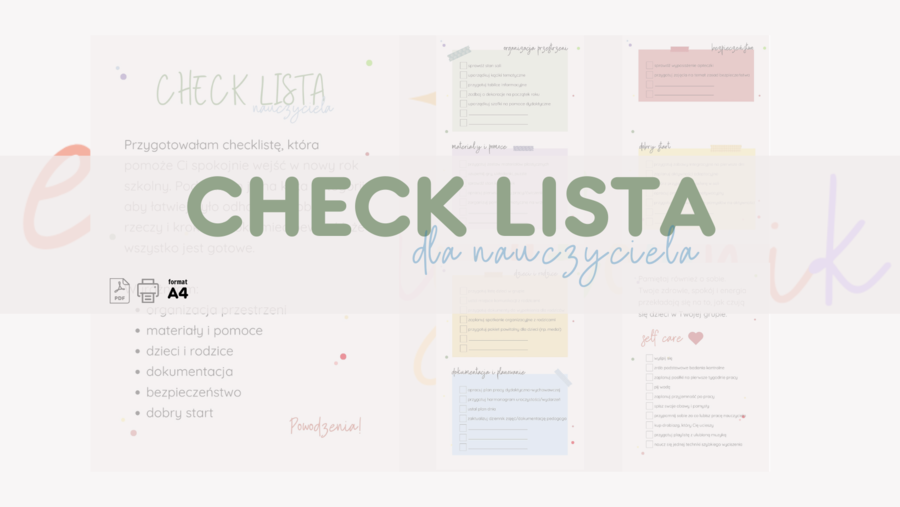 CHECK LISTA DLA NAUCZYCIELA