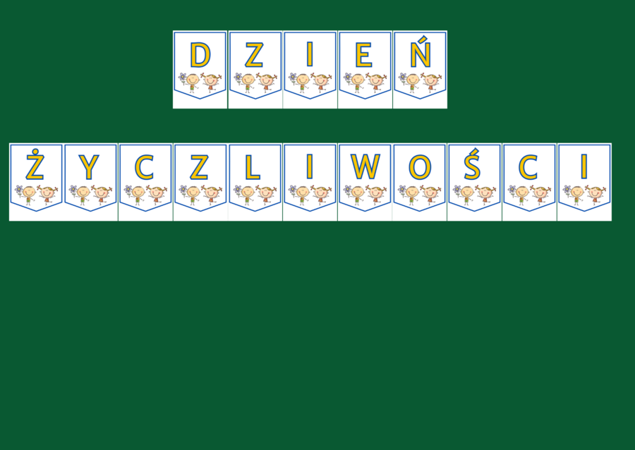 DZIEŃ ŻYCZLIWOŚCI – biblioteka – świetlica – GIRLANDA – gazetka