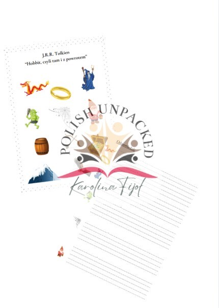 Ikony (obrazki, symbole) "Hobbit" J.R.R. Tolkien, język polski, egzamin ósmoklasisty, lektura obowiązkowa klasa 7-8