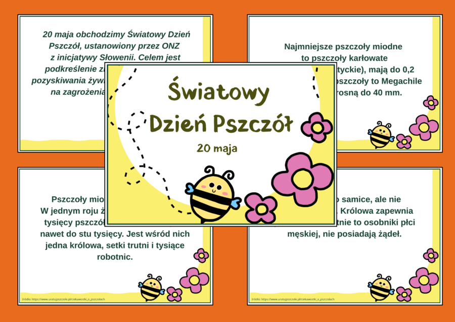 DZIEŃ PSZCZÓŁ – ciekawostki o pszczołach – wiosna – GAZETKA – biblioteka – świetlica – 13 stron – wersja 4