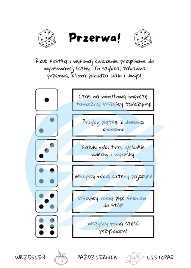 Przerywniki do wykorzystania w klasie 1–6 – na lekcjach, przerwach i w chwilach zmęczenia