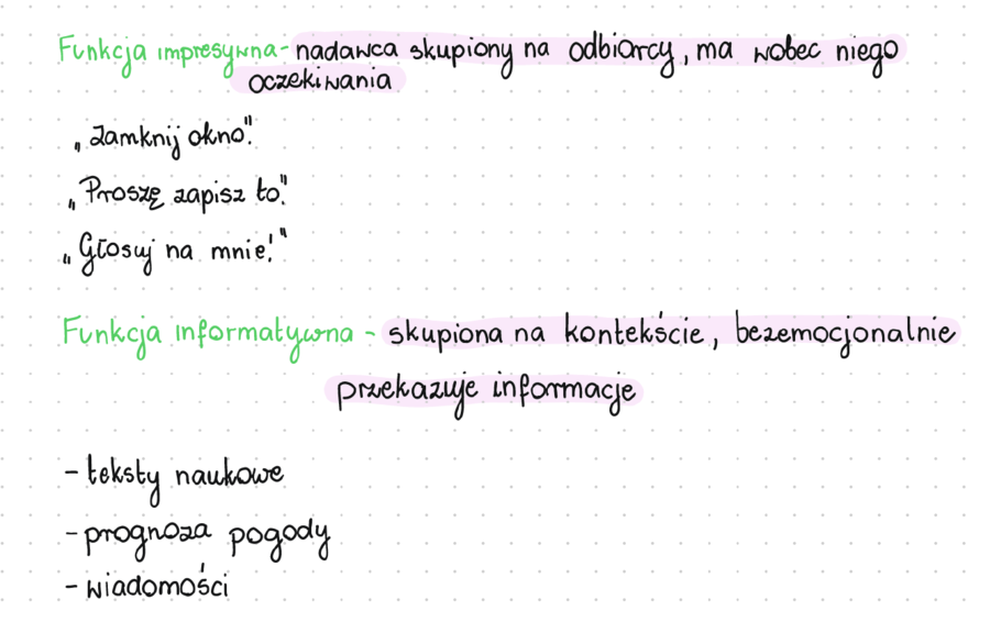 Funkcje językowe notatka