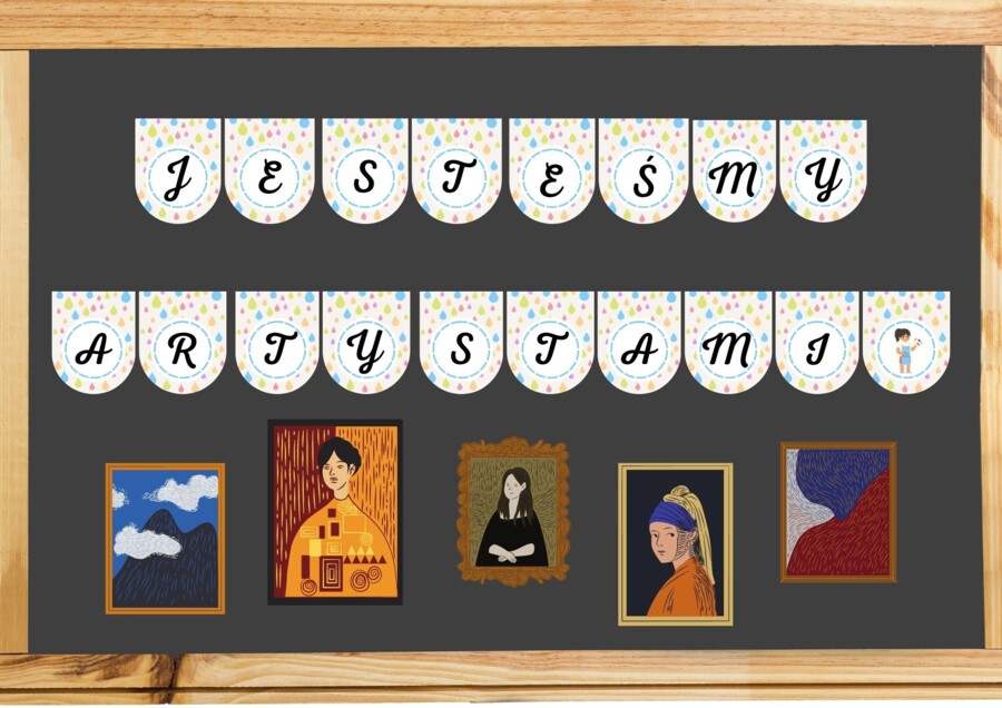 Jesteśmy artystami - girlanda do kącika prac plastycznych