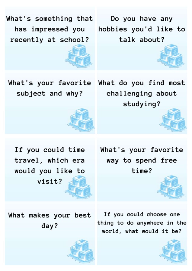 Ice breakers speaking matura podstawowa