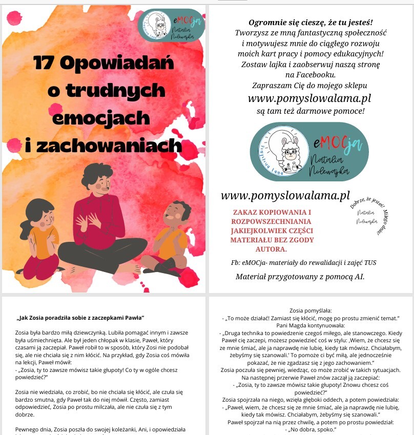 17 Opowiadań o trudnych emocjach i zachowaniach
