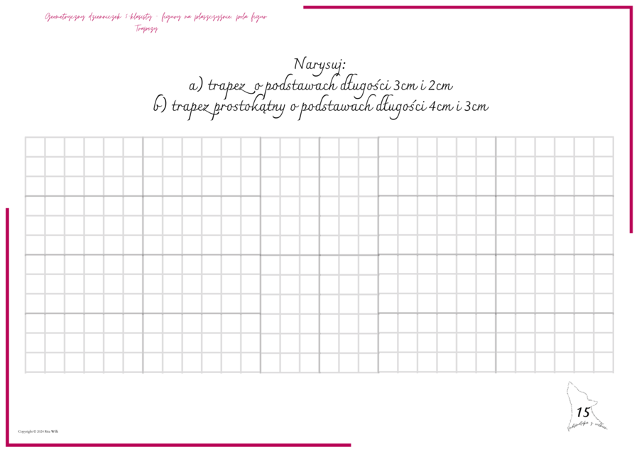 Geometryczny dzienniczek 5-klasisty -figury na płaszczyźnie, pola figur