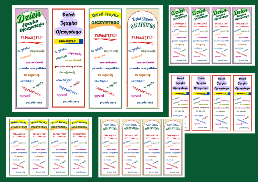 DZIEŃ JĘZYKA OJCZYSTEGO – zakładki do książek – zakładka – wersja 1