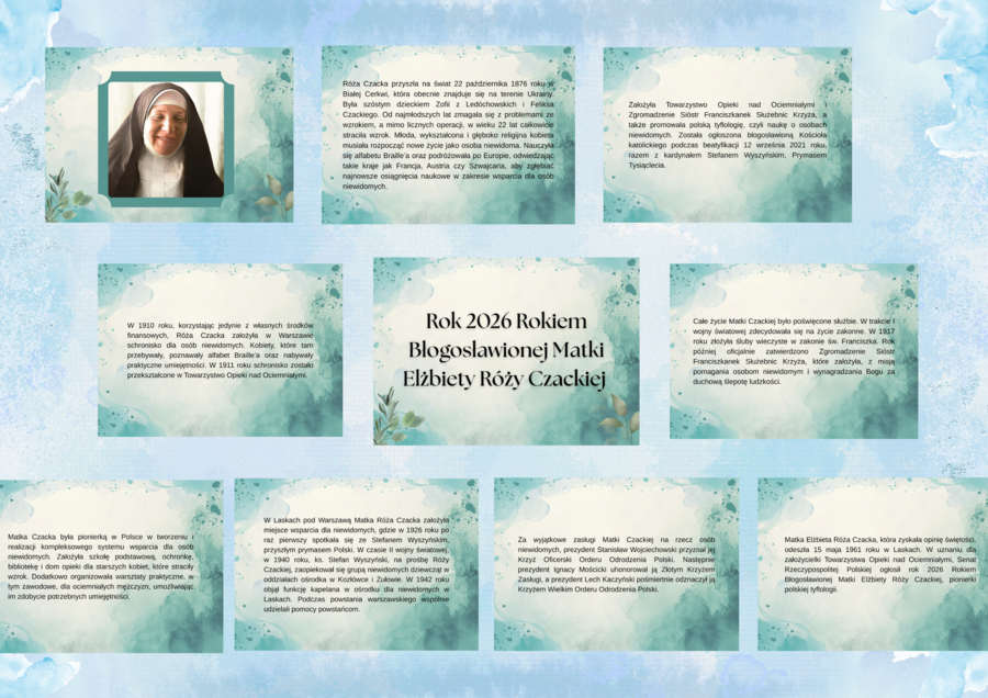 Rok 2026 rokiem Błogosławionej Matki Elżbiety Róży Czackiej - gazetka ścienna
