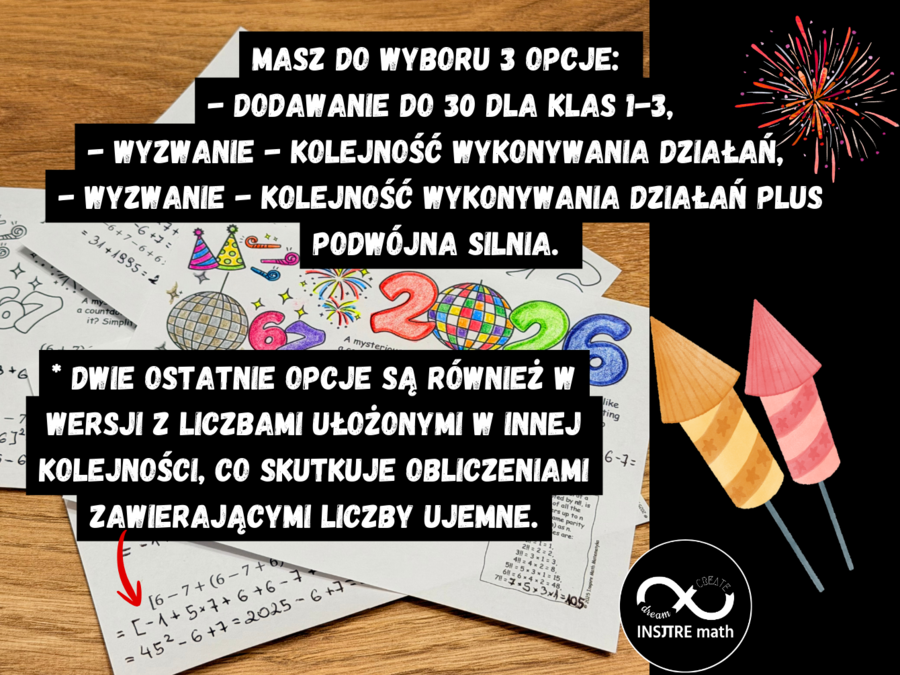 Matematyczny Nowy Rok 2026, Wyzwanie Six Seven 6-7, kolejność wykonywania działań.