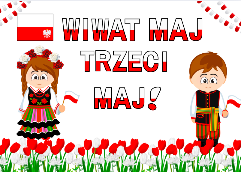🇵🇱 Gazetka na 3 Maja – napis Wiwat Maj Trzeci Maj, flaga, dekoracyjne elementy- 27 stron patriotycznej dekoracji