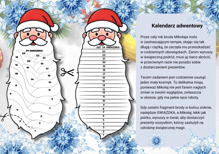 KALENDARZ ADWENTOWY - BRODA MIKOŁAJA