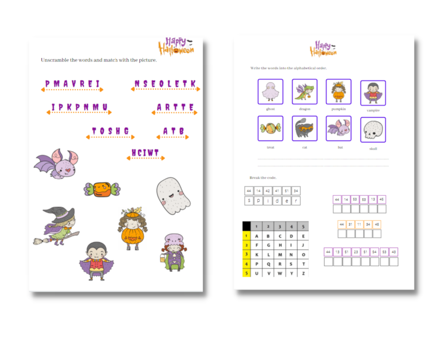 Halloween Karty Pracy Słownictwo + Konstrukcja It is/ It isn't