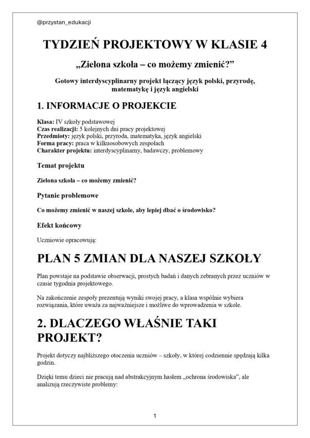 Tydzień projektowy klasy 4-6 – projekt interdyscyplinarny: polski, matematyka, przyroda, angielski - PAKIET MATERIAŁÓW! 5 DNI PRACY • 4 PRZEDMIOTY • 1 KOMPLETNY PROJEKT
