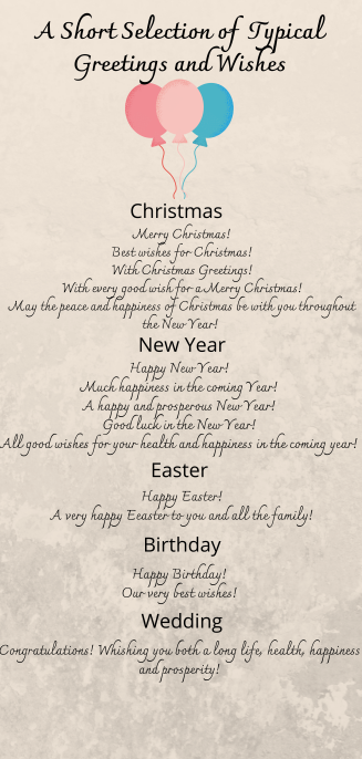 Greetings and Wishes - życzenia świąteczne