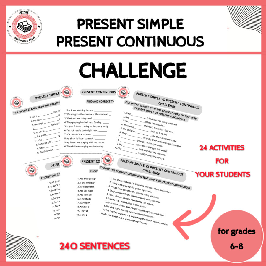 Present Simple Present Continuous Challenge