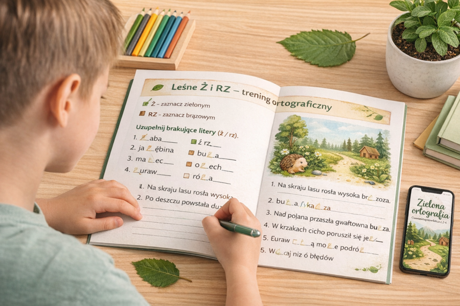 Zielona ortografia – ćwiczenia ortograficzne inspirowane lasem