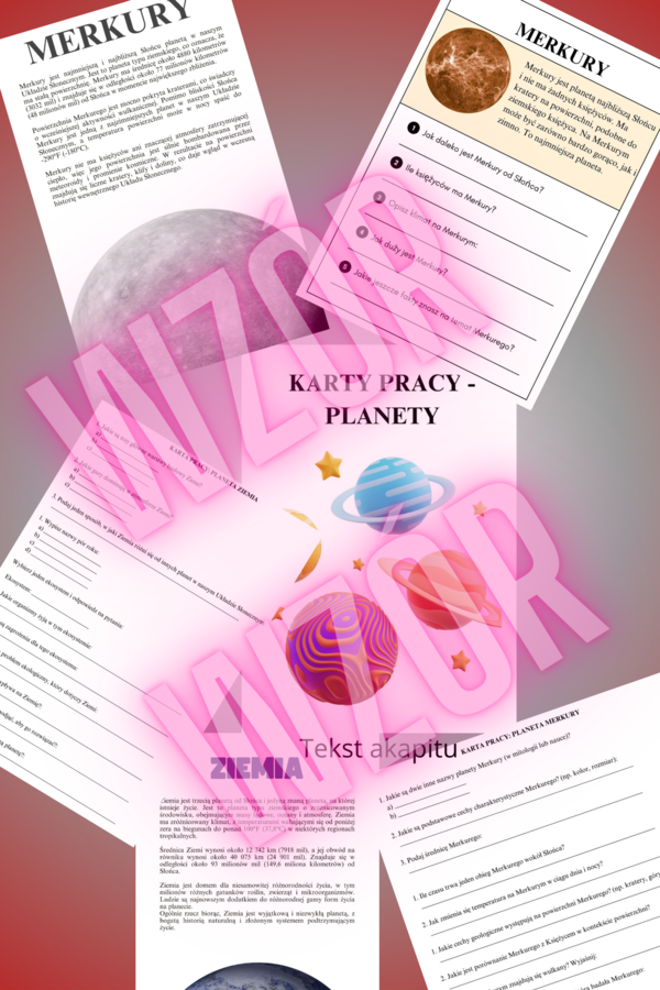 Karty Pracy - PLANETY - 36 STRON