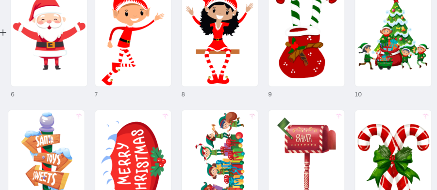 Girlanda na kominek - Boże Narodzenie, elfy, Święty Mikołaj